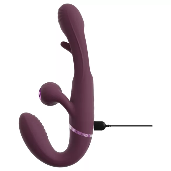 Javida - stropløs dobbeltvibrator til par (lilla)