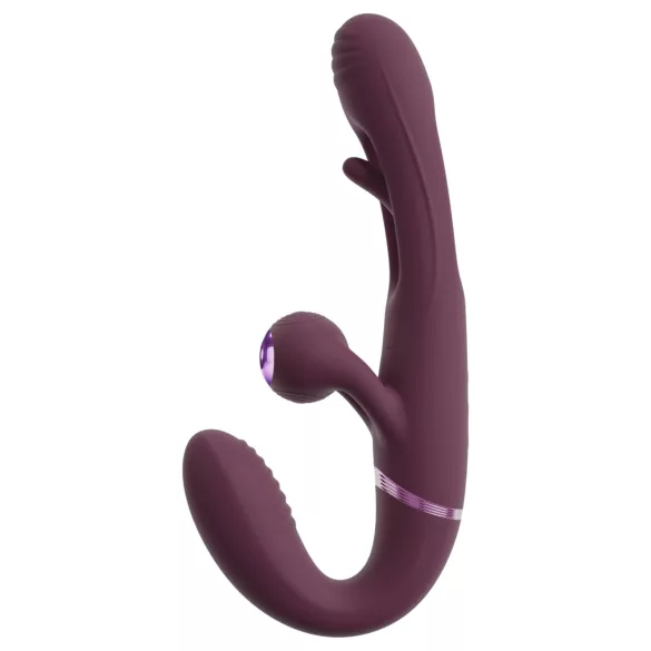 Javida - stropløs dobbeltvibrator til par (lilla)