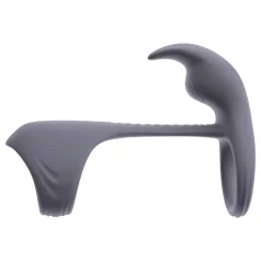   Beau Coeur Vylor - penisring med klitorisvibrator og kuglering - grå