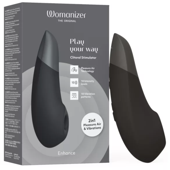 Womanizer Enhance 2-i-1 luftbølge-klitorisstimulator + vibrator (sort)