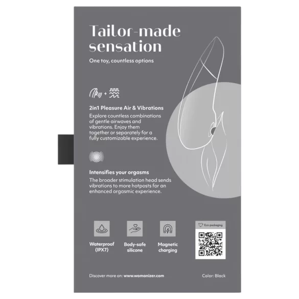 Womanizer Enhance 2-i-1 luftbølge-klitorisstimulator + vibrator (sort)