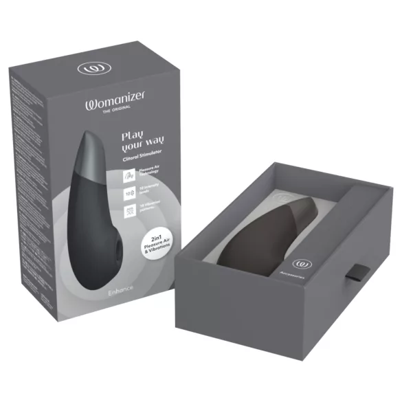Womanizer Enhance 2-i-1 luftbølge-klitorisstimulator + vibrator (sort)