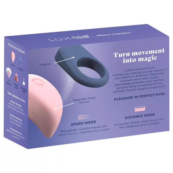 LUXUS Climax Together by Kiiroo - magnetisk, app-styret parvibrator-sæt
