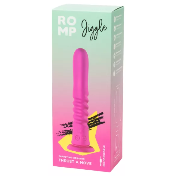 ROMP Jiggle - støt‑vibrator med sugekop (lyserød)