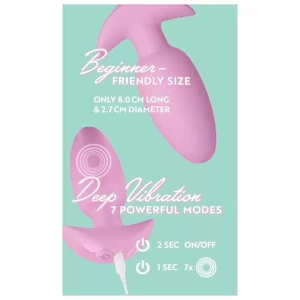 Cuties Mini - vibrerende analplug - pink