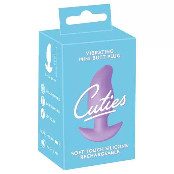 Cuties - mini analplug med vibration - lilla
