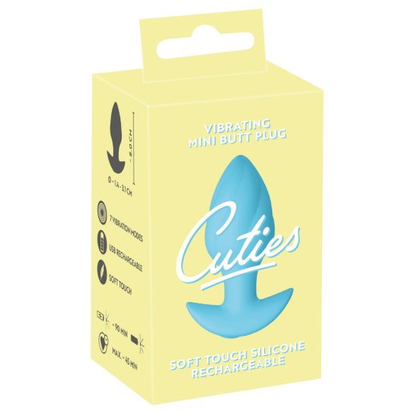 Cuties Mini - analplug vibrator - silikone - blå