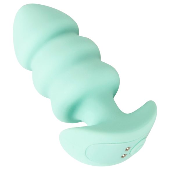 Cuties Mini - analplug med kugler - vibrator - grøn