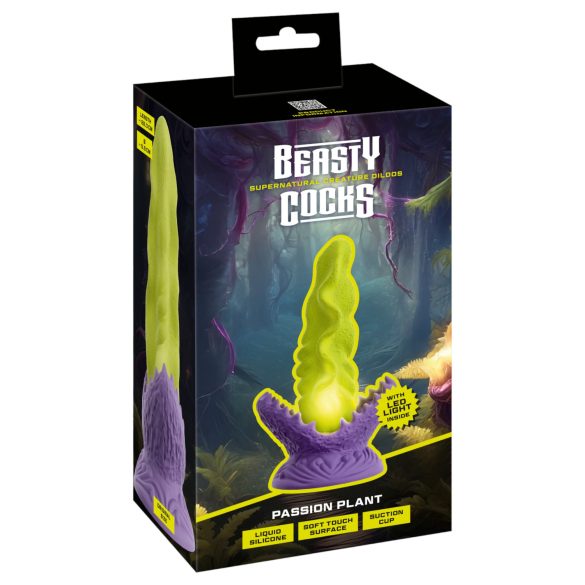 Beasty Cocks Passionate Plant - dildo med lys - grøn