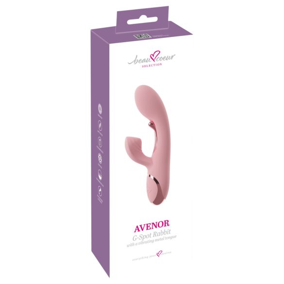Beau Coeur Avenor - tunge- og klitorisstimulator med G-punktsvibrator (pink)