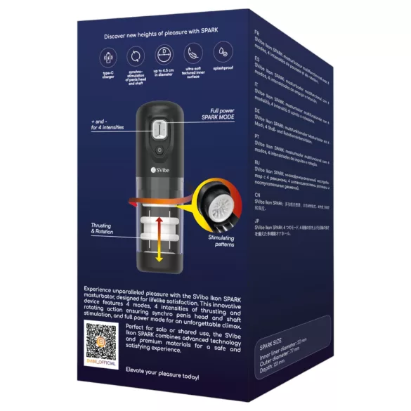 Snail Vibe Ikon Spark - automatisk masturbator - sort