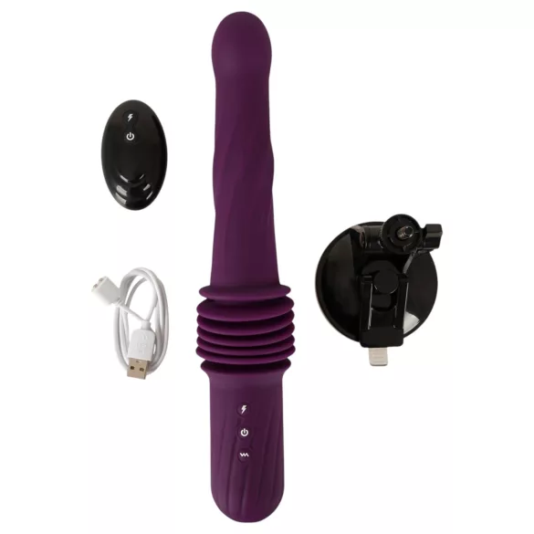 You2Toys - fjernbetjent, opvarmende thrusting-vibrator (lilla)