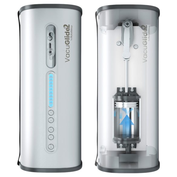 VacuGlide 2 - automatisk masturbator til mænd - luksus - sølv - netstrøm