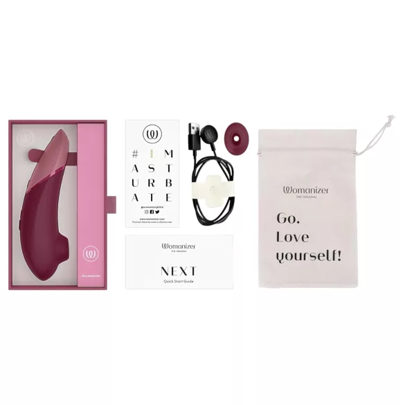 Womanizer Next - klitorisvibrator med lufttryk - genopladelig - bordeaux