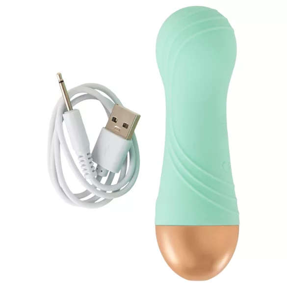 Cuties - genopladelig, vandtæt mini-vibrator (grøn)