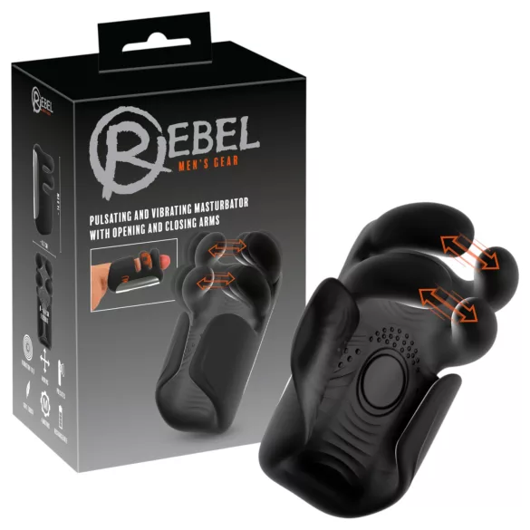 Rebel - pulserende, vibrerende masturbator (sort)