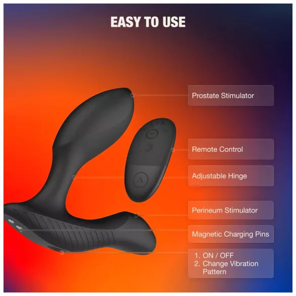 Arcwave Perk - prostatavibrator med fjernbetjening (sort)