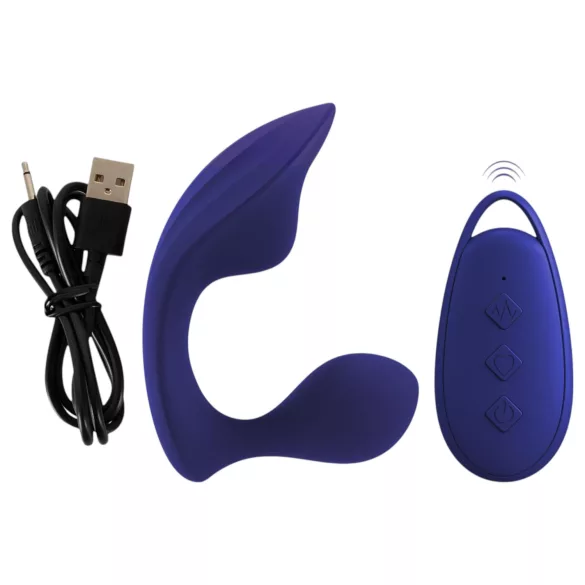 SMILE - fjernbetjent anal- og trussevibrator (blå)