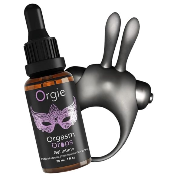 Orgie Orgasmic Bunny - Vibrerende penisring sæt (sort)