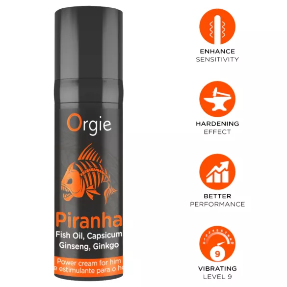 Orgie Piranha Power Cream - Stimulerende creme til mænd (15 ml)