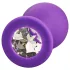 Baseks - silikone anal plug med krystalsten (lilla) - 8 cm