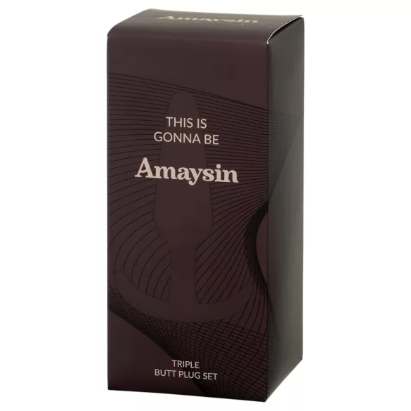 Amaysin - silikone anal-plug sæt (sort og grøn) - 3 stk.