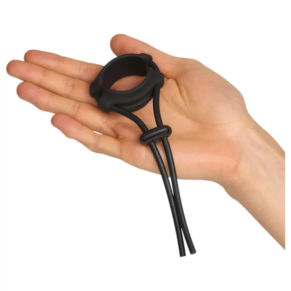 MR.MEMBR Tense - justerbar lasso-penisring (sort)