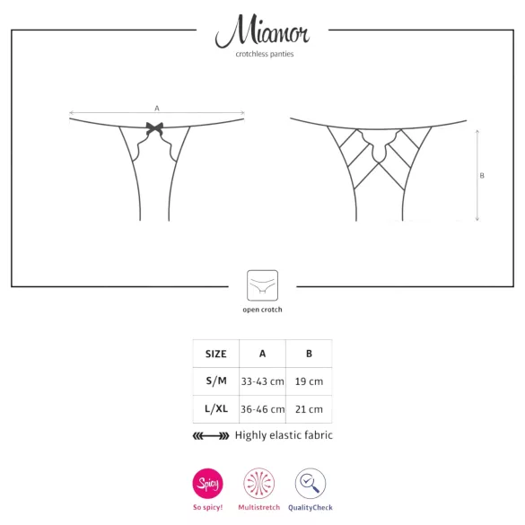 Obsessive Miamor - trusse - åben blonde mesh - sort - L/XL