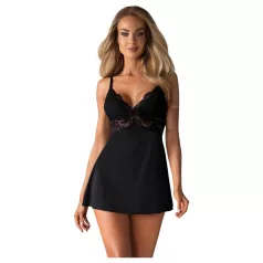 Obsessive - blonde babydoll og g‑string (sort) - L/XL