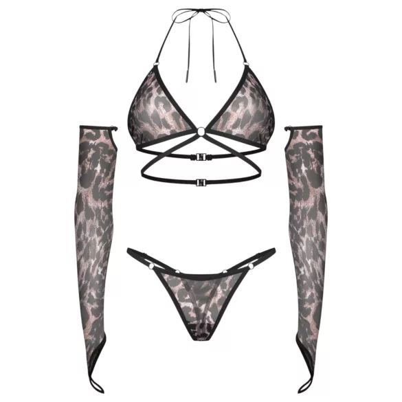 Obsessive Addia - net­sæt med leopardmønster - L/XL