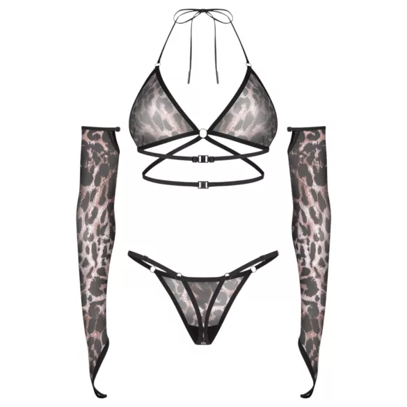 Obsessive Addia - net­sæt med leopardmønster - L/XL