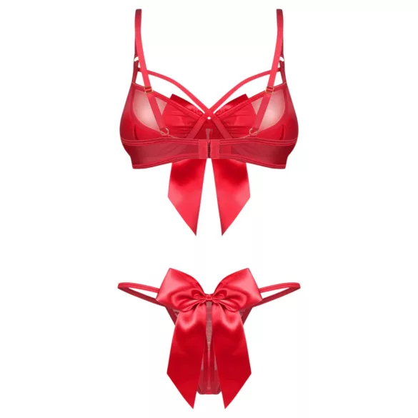 Obsessive Gifty - todelt sexet lingerisæt til kvinder (rød)