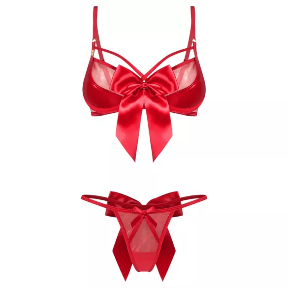 Obsessive Gifty - todelt sexet lingerisæt til kvinder (rød) - L/XL