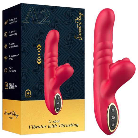 Sweet Play - vibrator med thrust og klitorisstimulation - pink