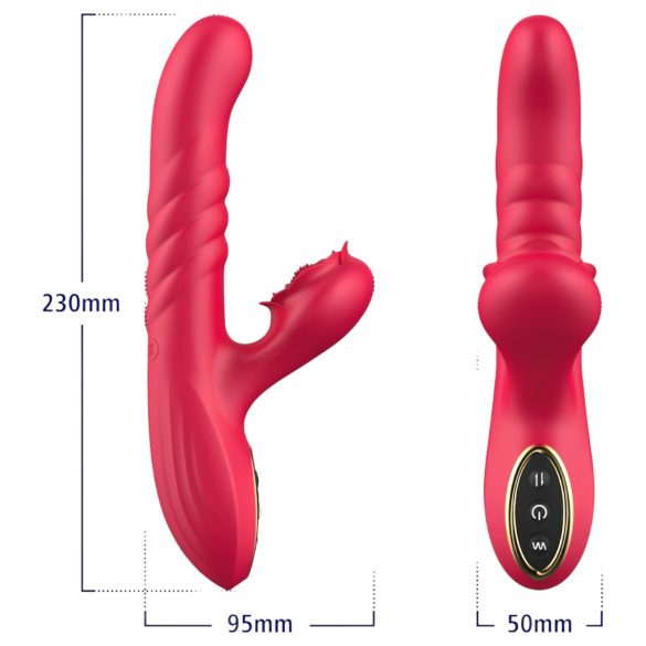 Sweet Play - vibrator med thrust og klitorisstimulation - pink
