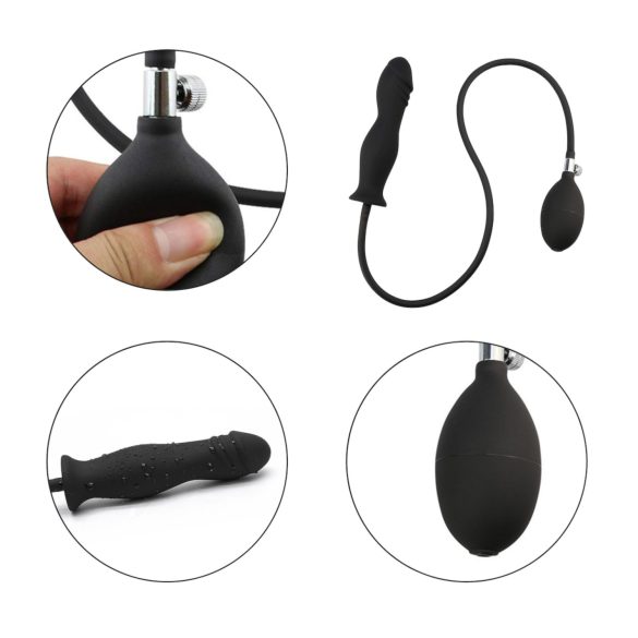 Wild Play - oppustelig anal plug (sort)