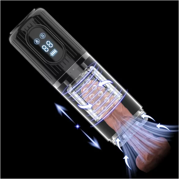 Men's Play - masturbator med rotation, sug og vibration - sort