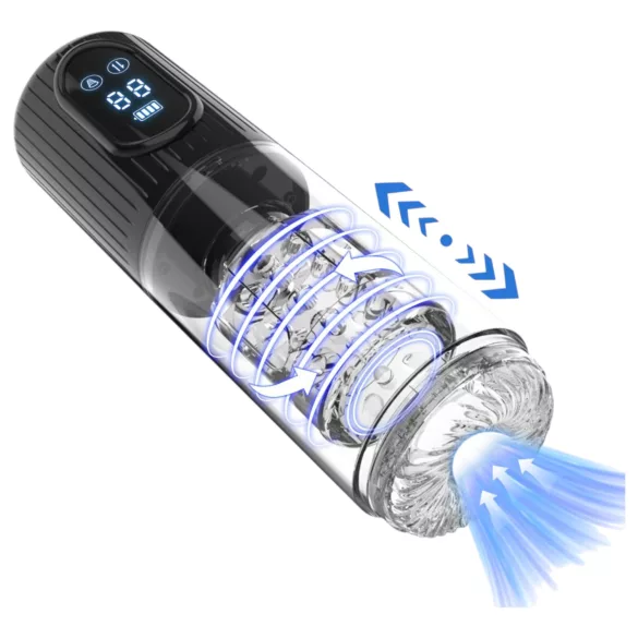 Men's Play - masturbator med rotation, sug og vibration - sort