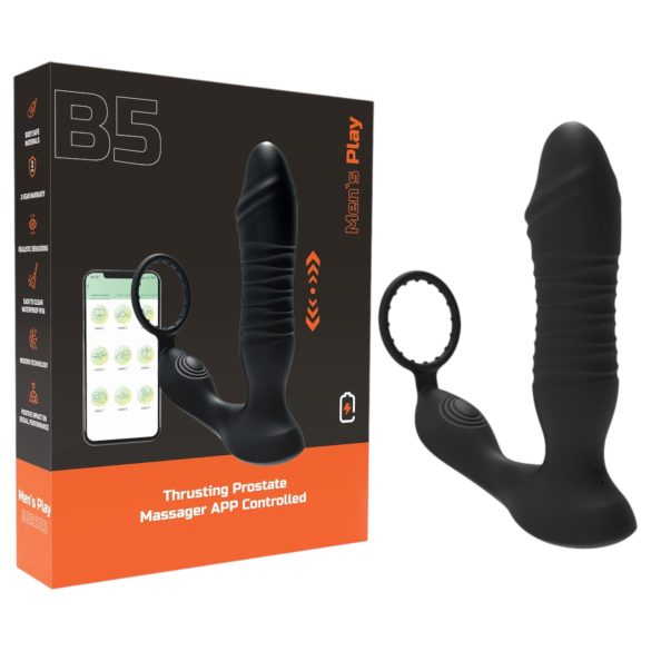 Men's Play - smart, skubbende anal vibrator (sort)