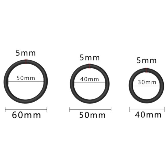 Men's Play - penisringssæt - 3 stk - sort