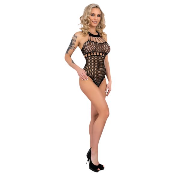 Livco Orvina - Prikket halterneck netbody - (sort) - S-L