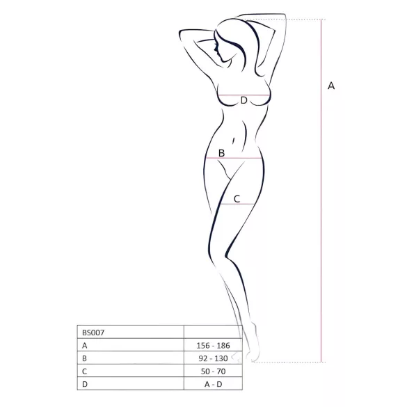 Passion BS007 - net catsuit med mønster - sort - S-L