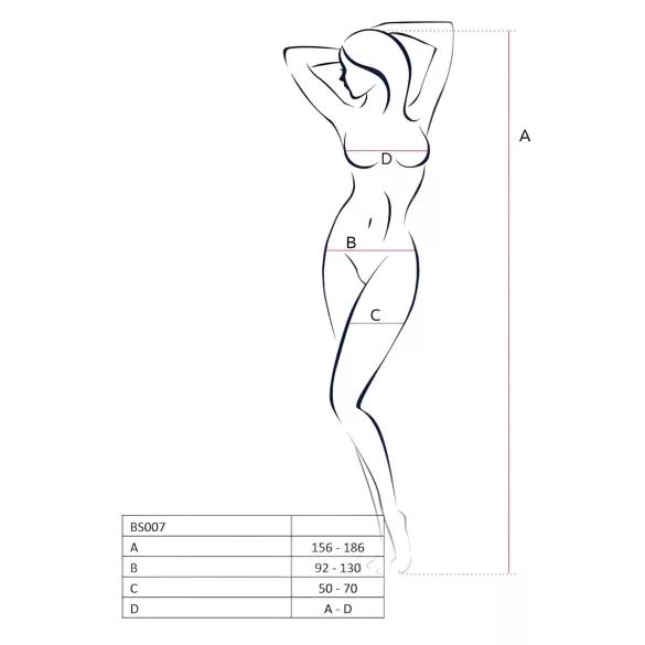 Passion BS007 - net catsuit med mønster - sort - S-L