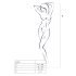 Passion BS010 - net catsuit med åben front - hvid - S-L