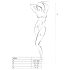 Passion BS020 - åbent bodystocking med pynt - sort - S-L
