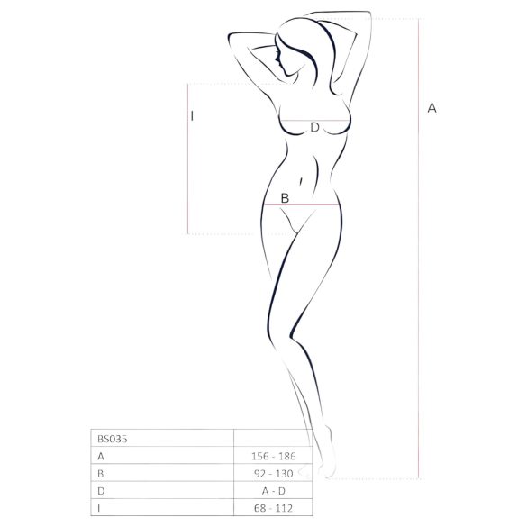 Passion - netbody med stropper og åben skridt - rød - S-L