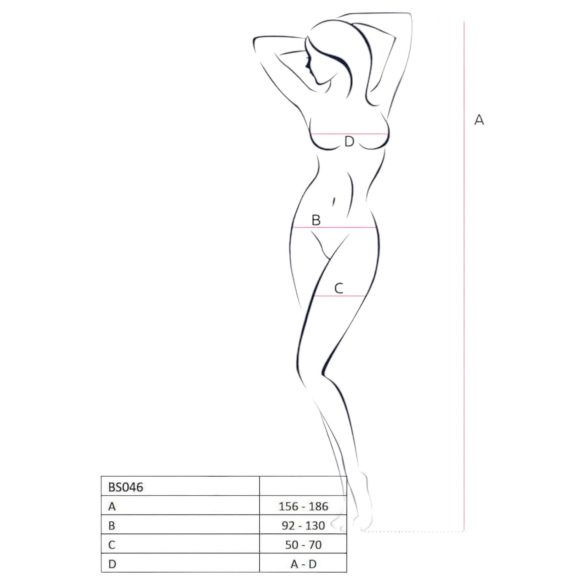 Passion BS046 - blomster net sæt (hvid) - S-L