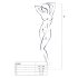 Passion BS058 - net catsuit med åbning - hvid - S-L