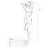 Passion BS069 - dekoreret åben net catsuit (rød) - S-L