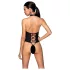 Passion Nancy - åben body - krydsstropper - sort